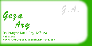 geza ary business card